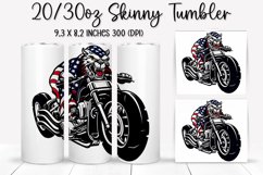 Cat Ride An American Flag - Tumbler Sublimation Design Product Image 1