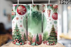 Christmas Watercolor Tumbler Wrap - Christmas PNG Design Product Image 1