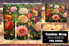 Floral Art Sublimation Tumbler Wrap with Oil Design Product Image 1