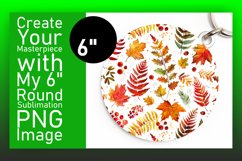 Warm Autumn Foliage Round Design for Fall Decor Keychain Product Image 1
