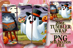 Blissful travels 20oz tumbler wrap, Ghost Product Image 1
