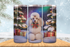 Winter Dog Christmas Snowflake PNG, Icy Tree 20oz Tumbler wr Product Image 1