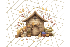 Autumn Treehouse &amp; Woodland Cabin PNG Clipart Product Image 3