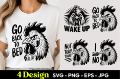 Rooster Go Back To Bed SVG PNG Product Image 1