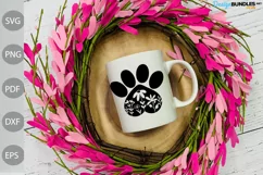 Dog Paw with Wildflowers SVG Cut Files - Dog Mom SVG Design Product Image 2