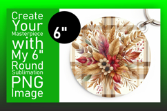 Elegant Round Design PNG Coaster , Autumn Flower Product Image 1