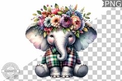 Floral Crown Elephant Sublimation - Clipart Bundle Product Image 3