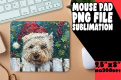 Winter Mouse Pad Sublimation Festive Peeking Dog Design Product Image 1