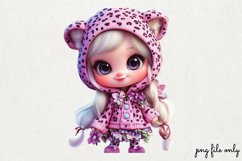 Pink leopard girl for Happy Clipart PNG Product Image 1