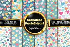 Seamless Pastel Heart Digital Papers, Heart Pattern Product Image 1