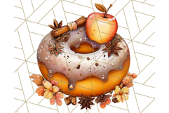 Fall Donut Clipart PNG, Autumn Donuts With Pumpkins Product Image 3