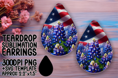 Whimsical Teardrop Earrings Design Art , USA Flag Product Image 1