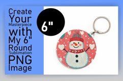 Fun Round Design Keychain Template , Snowman Product Image 1