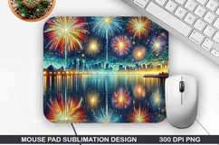Fireworks Mouse Pad Sublimation, 4th Of July Mouse Pad PNG Product Image 1