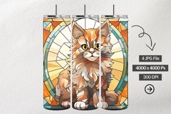 Kitten Stained Glass Square Coaster - 04 Variations Product Image 2