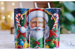 Merry Christmas Santa Tumbler Wrap | Christmas Wrap Product Image 1