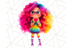 Cute Girl Clipart PNG, Playful Character Illustration Product Image 3
