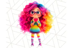 Cute Girl Clipart PNG, Playful Character Illustration Product Image 3