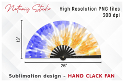 Vibrant Tie Dye Pattern - HAND CLACK FAN Sublimation. Product Image 1