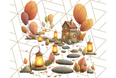 Cottagecore Halloween Clipart Cozy PNG, Autumn Fall Png Product Image 3