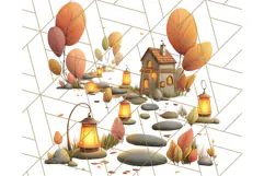 Cottagecore Halloween Clipart Cozy PNG, Autumn Fall Png Product Image 3