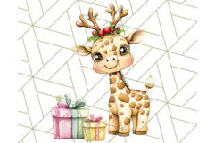 Muted Cute Safari Christmas Animal PNG Clipart, Holiday Png Product Image 3