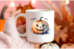 Watercolor Spooky Pumpkin Clipart Set | Halloween PNGs Product Image 3