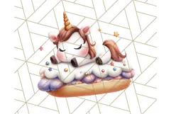 Cute Dessert Unicorn PNG Clipart with Cupcakes & Candies Product Image 3