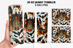 Bats Skinny Tumbler 20oz Wrap Design, Halloween Tumbler PNG Product Image 1