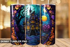 Stained Glass Halloween Tumbler 20 oz Skinny Tumbler Product Image 1