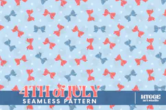 American 4th of July Patriotic Coquette Bow Seamless Pattern Product Image 1