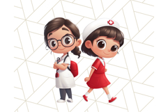 Nurse Clipart Bundle, Medical Staff PNG, Cute Kid Nurse Png Product Image 8
