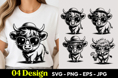 Black Bull Cartoon SVG PNG Product Image 1