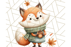 Cozy Autumn Animal Clipart, Fall Forest Critters PNG Product Image 3