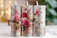 Flowers Valentine's Day Tumbler Wrap Sublimation Product Image 1