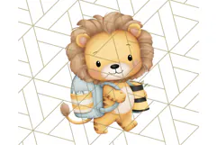 Cute Back to School Animals PNG Clipart with Books & Bags Product Image 3