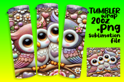 SLEEK 20oz PNG Tumbler Artwork , Sweet Animals Product Image 1