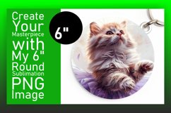 Amusing Kitty Comedy Circle Design Keychain Product Image 1