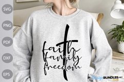 Faith Family Freedom SVG Design / Retro 4th of July SVG Cut Product Image 1