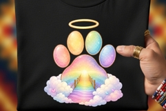 Paw Print Rainbow Bridge Clipart | 14 PNG Pet Memorial Paw Product Image 2