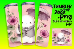 VIBRANT 20oz Tumbler Artwork , Cute Ghost Product Image 1