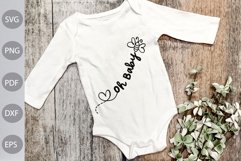 Oh Baby SVG Cut File/ Oh Baby With Bee SVG Design Product Image 1