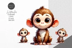 Animals clipart, Monkey clipart, Safari clipart Product Image 1