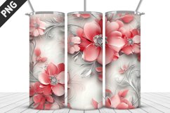 3D Flowers Tumbler Wrap | Sublimation Design | Tumble PNG Product Image 4