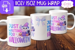 Waiting for Halloween mug wrap PNG, Cute Ghost mug PNG Product Image 2