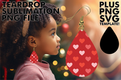 Elegant Teardrop Earrings Designs PNG, Valentine's Pattern Product Image 1