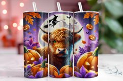 Highland Cow Halloween Tumbler Wrap | Sublimation | Tumblers Product Image 1