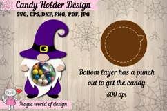 Halloween Gnome candy dome svg, paper cut file svg Product Image 4