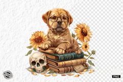Animals Love Books and Sunflowers Png Product Image 1