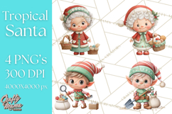 Tropical Santa Clipart Beach Christmas Clip Art Holiday PNG Product Image 1